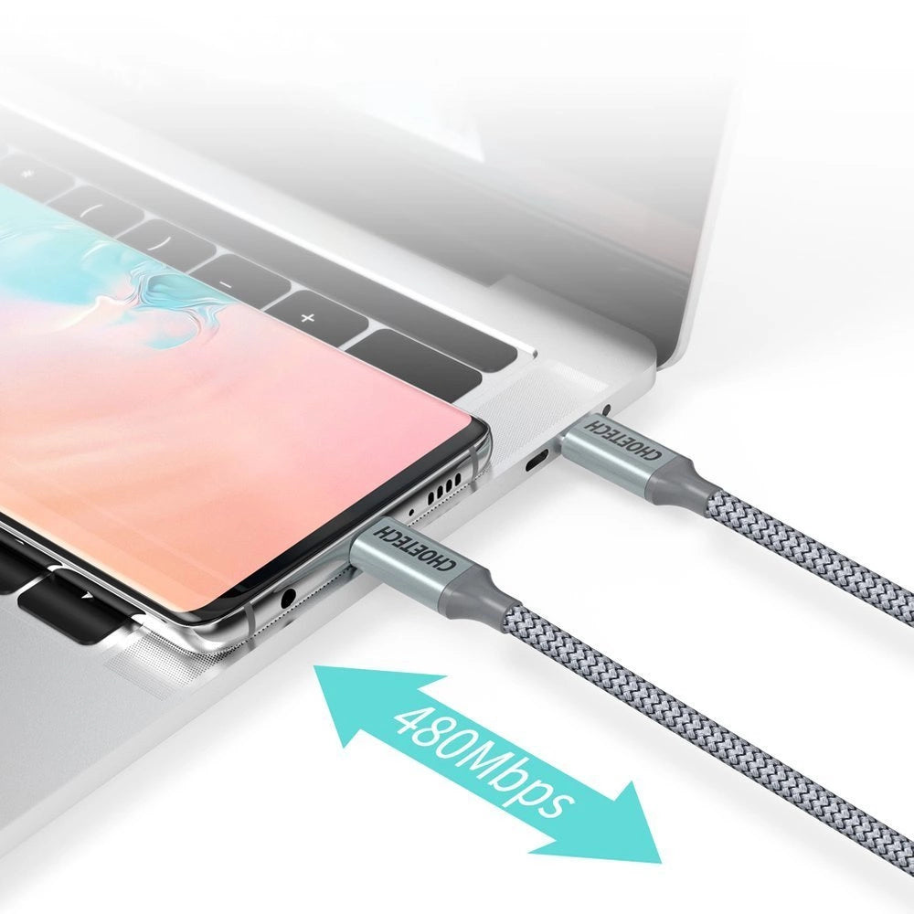 Choetech XCC-1002-GY USB-C - USB-C PD QC kabel 100W 5A 480Mb/s 1,8m - grå