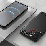 Carbon Case Flexible Cover TPU Case til iPhone 13 Pro Max sort