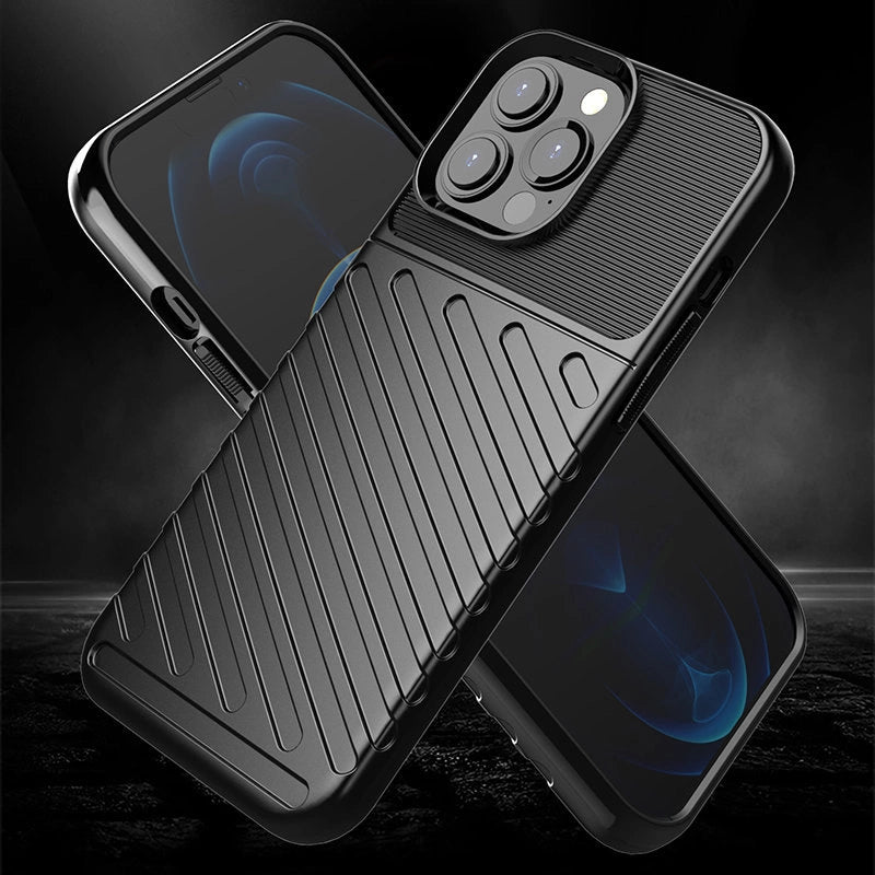 Thunder Case Flexible Tough Rugged Cover TPU Case til iPhone 13 Pro Max sort