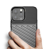 Thunder Case Flexible Tough Rugged Cover TPU Case til iPhone 13 Pro Max sort