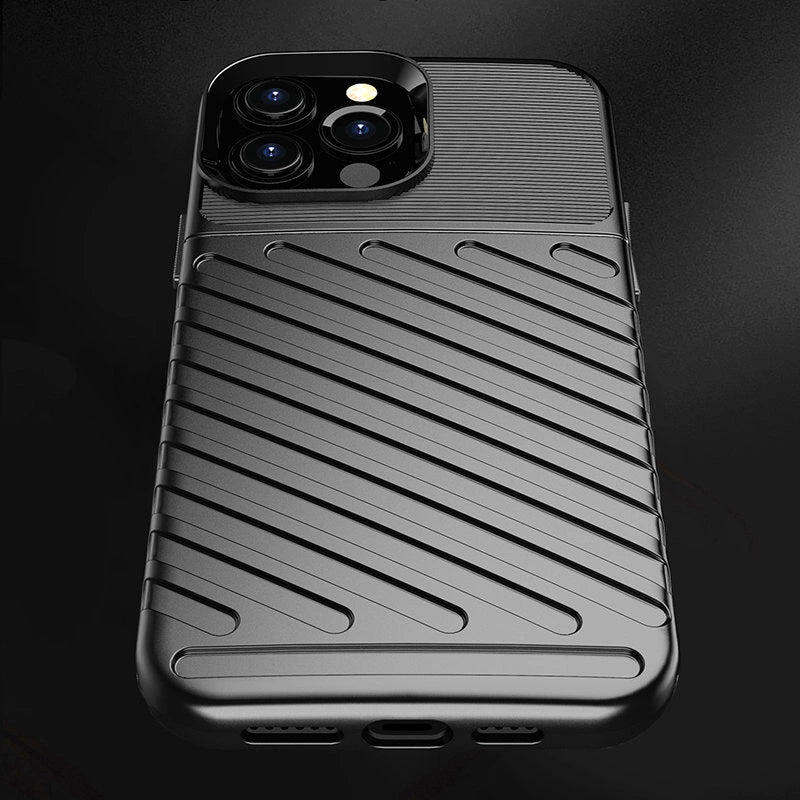 Thunder Case Flexible Tough Rugged Cover TPU Case til iPhone 13 Pro Max sort
