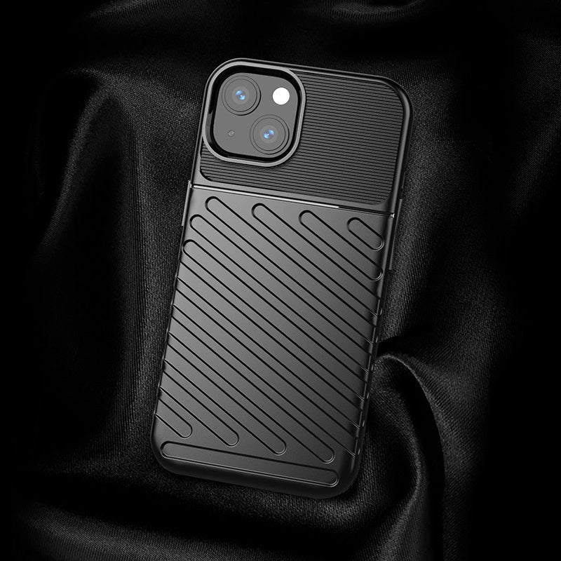 Thunder Case Flexible Tough Rugged Cover TPU Case til iPhone 13 mini sort