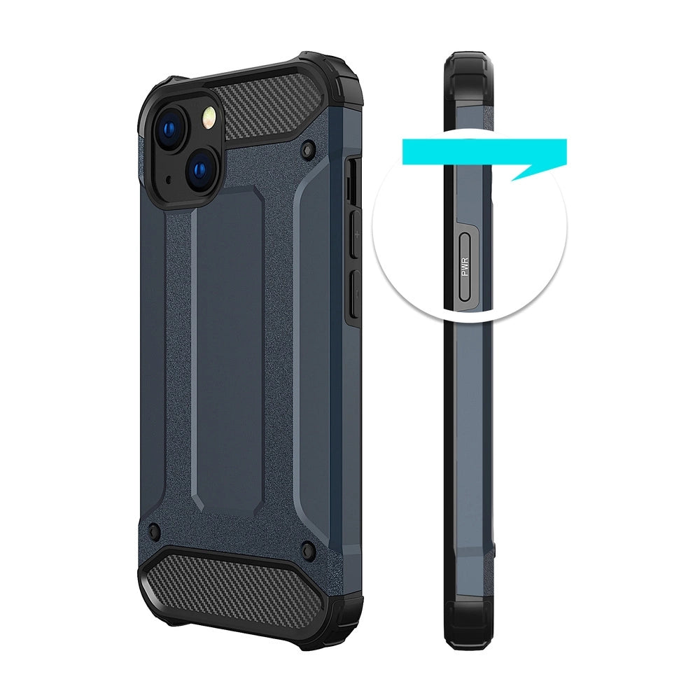 Hybrid Armor Case Tough Rugged Cover til iPhone 13 guld