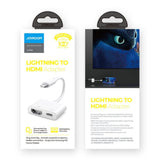Joyroom S-H141 Lightning (mand) - HDMI FullHD 1080p 60Hz (kvinde) / Lightning (kvinde) adapter - hvid