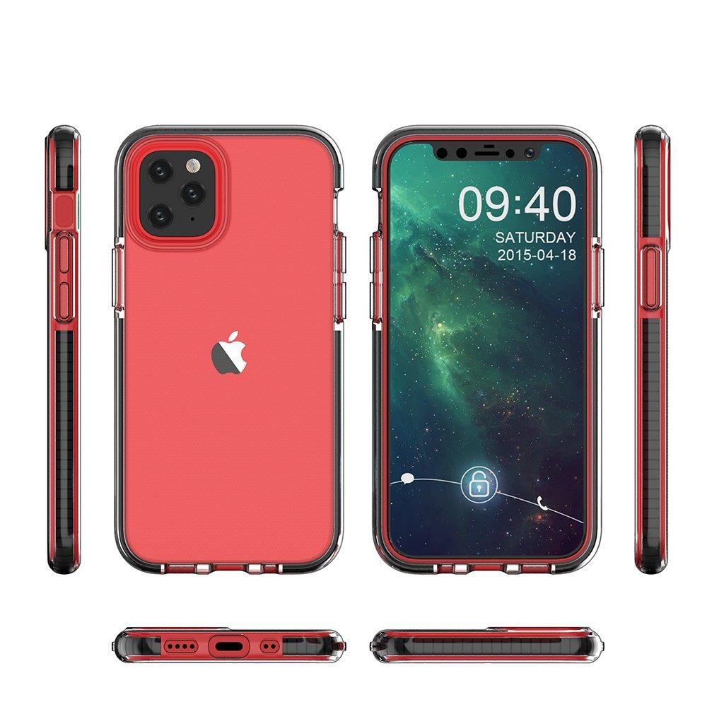Spring Case klar TPU gel beskyttende cover med farverig ramme til iPhone 13 mini mørkblå