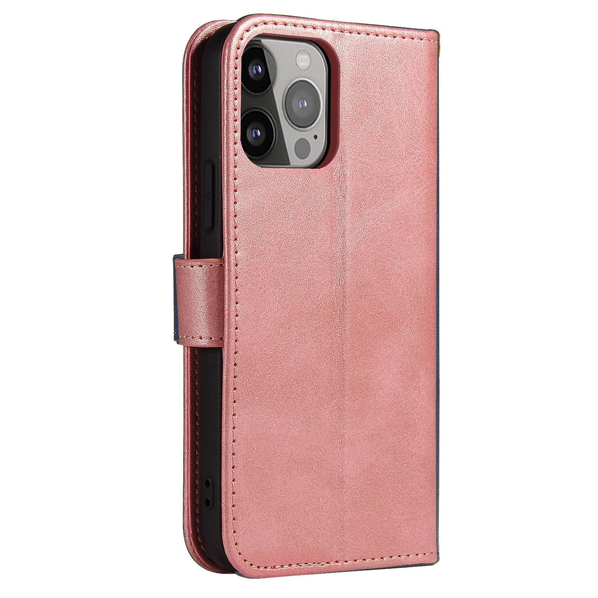 Magnet Case elegant bogreol type sag med kickstand til iPhone 13 Pro pink