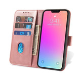 Magnet Case elegant bogreol type sag med kickstand til iPhone 13 Pro pink