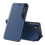 Eco læder View Case elegant bogreol type sag med kickstand til iPhone 13 Pro Max blå
