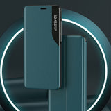 Eco læder View Case elegant bogreol type sag med kickstand til iPhone 13 Pro Max lilla