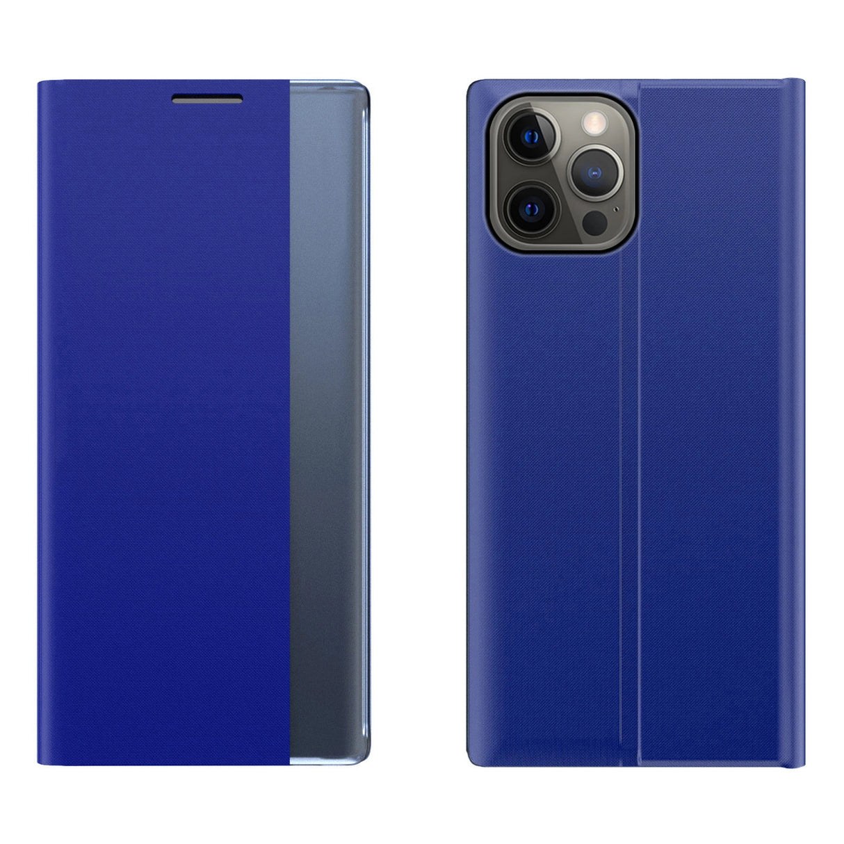 Sleep Case Bookcase Type Case med Smart Window til iPhone 13 Pro blå