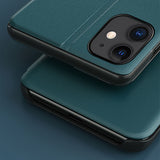 Eco læder View Case elegant bogreol type sag med kickstand til iPhone 13 Pro blå