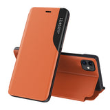 Eco læder View Case elegant bogreol type sag med kickstand til iPhone 13 Pro orange