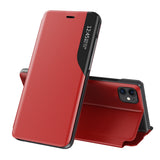 Eco Leather View Case elegant bogreol type sag med kickstand til iPhone 13 Pro rød