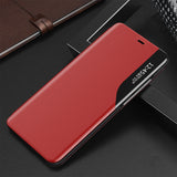 Eco Leather View Case elegant bogreol type sag med kickstand til iPhone 13 Pro rød