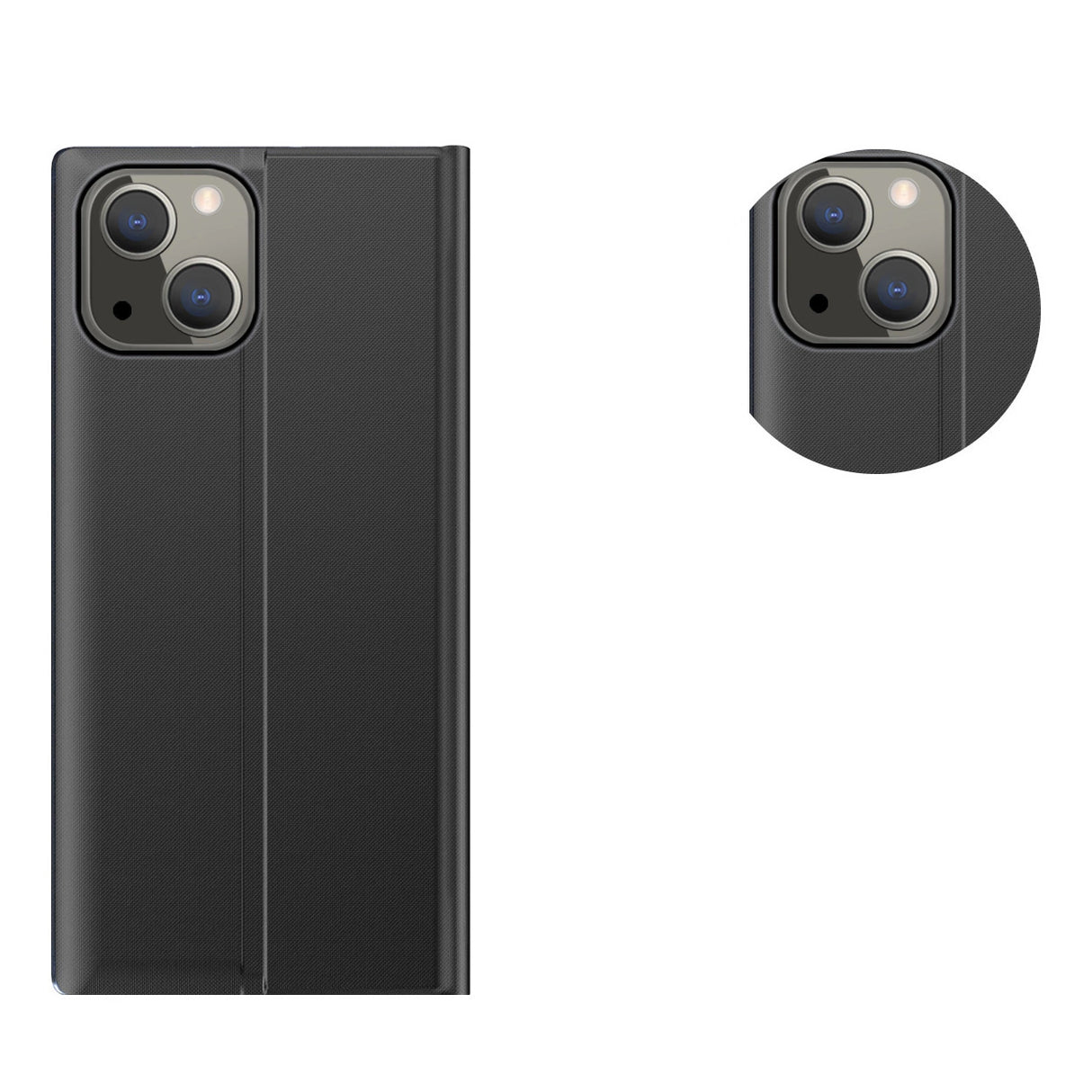 Sleep Case Bookcase Type Case med Smart Window til iPhone 13 blå
