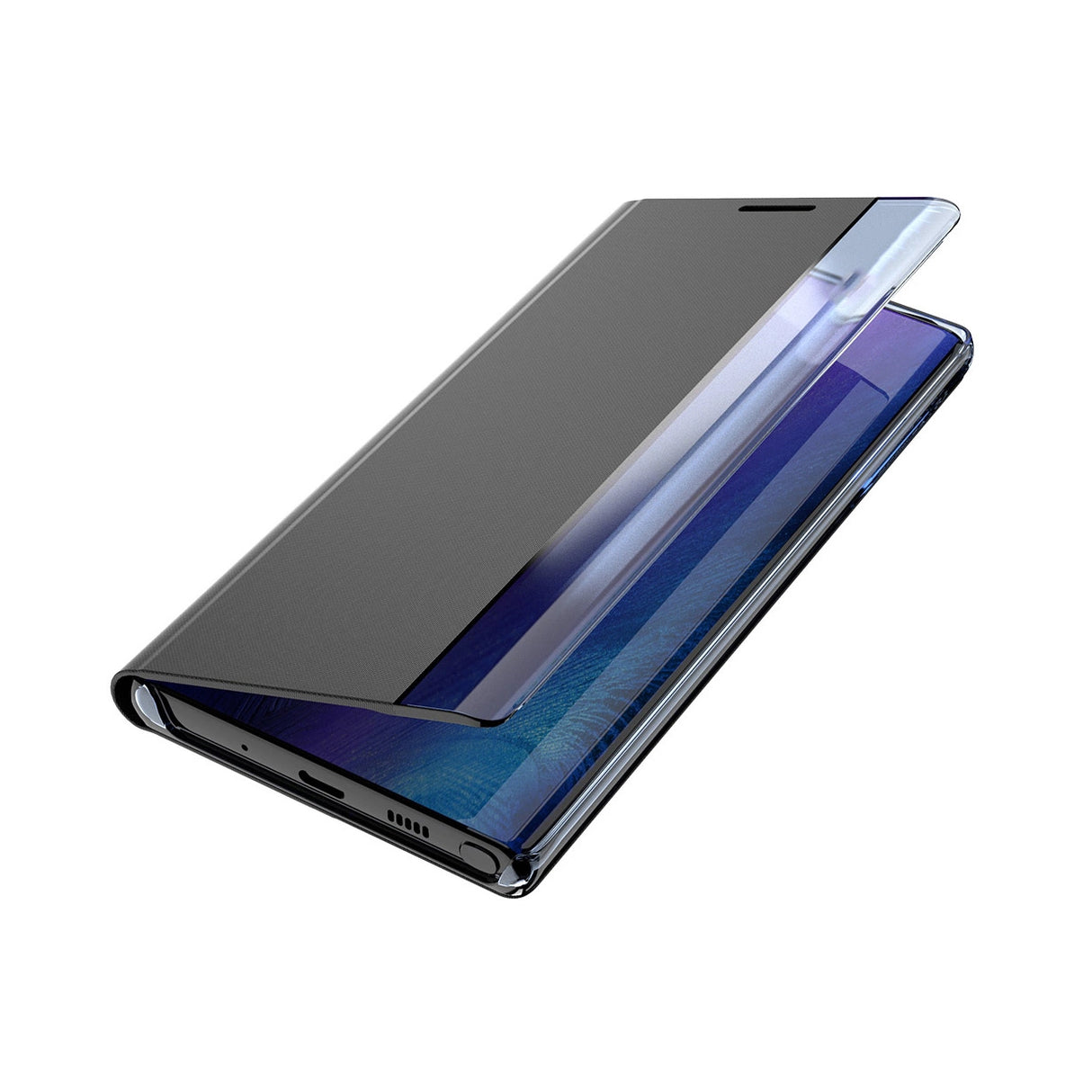 Sleep Case Bookcase Type Case med Smart Window til iPhone 13 blå