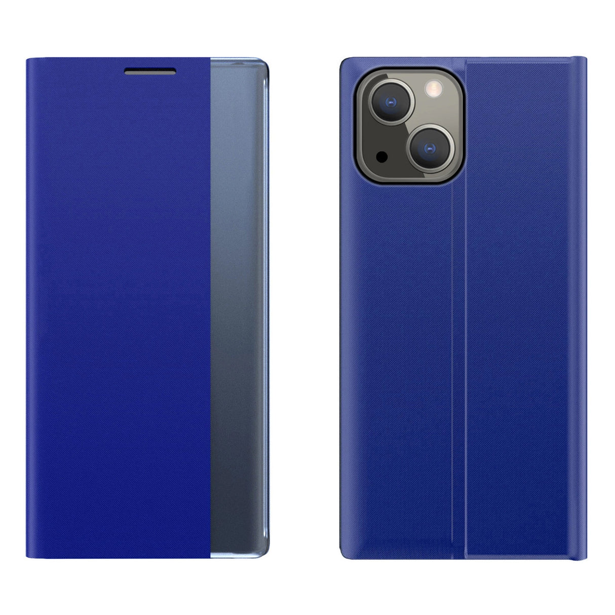 Sleep Case Bookcase Type Case med Smart Window til iPhone 13 blå