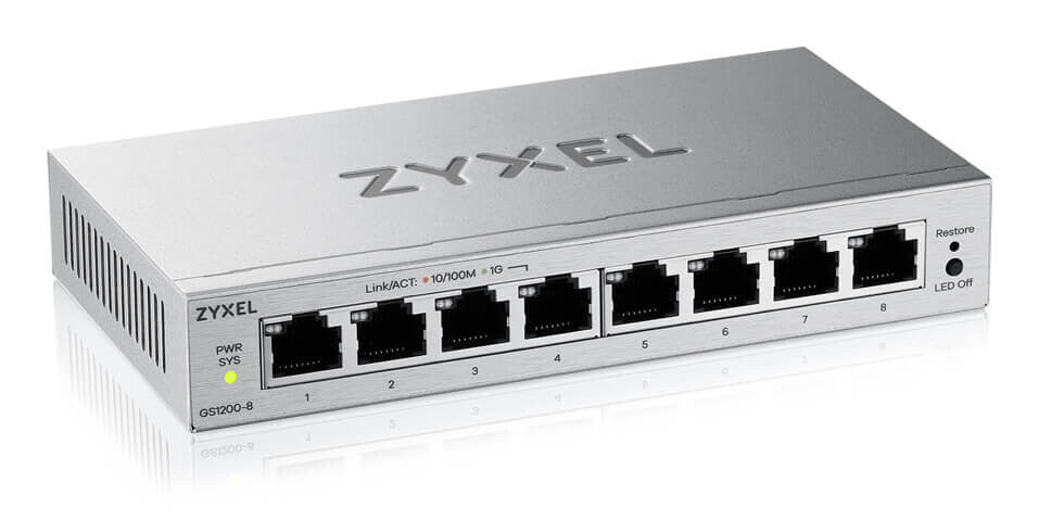 Zyxel GS1200-8V3 Administreret L2 Gigabit Ethernet (10/100/1000) Desktop Grå