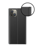 Sleep Case Bookcase Type Case med Smart Window til iPhone 13 mini lyserød