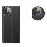 Sleep Case Bookcase Type Case med Smart Window til iPhone 13 mini lyserød