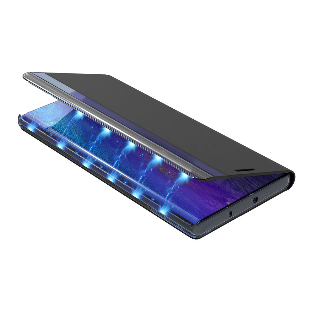 Sleep Case Bookcase Type Case med Smart Window til iPhone 13 mini lyserød