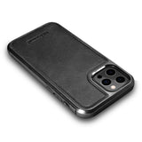 iCarer Leather Oil Wax case til iPhone 12 Pro Max sort (ALI1206-BK)