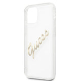 Guess GUHCP12LKTRSVGO iPhone 12 Pro Max 6.7" Gennemsigtig hardcase Vintage Script Gold