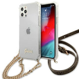 Guess GUHCP12MKC4GSGO iPhone 12/12 Pro 6.1" Gennemsigtig hard case 4G Gold Chain