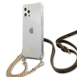 Guess GUHCP12MKC4GSGO iPhone 12/12 Pro 6.1" Gennemsigtig hard case 4G Gold Chain