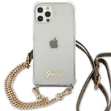 Guess GUHCP12MKC4GSGO iPhone 12/12 Pro 6.1" Gennemsigtig hard case 4G Gold Chain