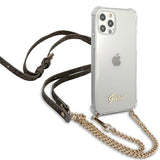 Guess GUHCP12MKC4GSGO iPhone 12/12 Pro 6.1" Gennemsigtig hard case 4G Gold Chain