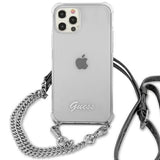 Guess GUHCP12MKC4GSSI iPhone 12/12 Pro 6.1" Gennemsigtig hardcase 4G Silver Chain
