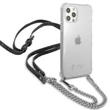 Guess GUHCP12MKC4GSSI iPhone 12/12 Pro 6.1" Gennemsigtig hardcase 4G Silver Chain