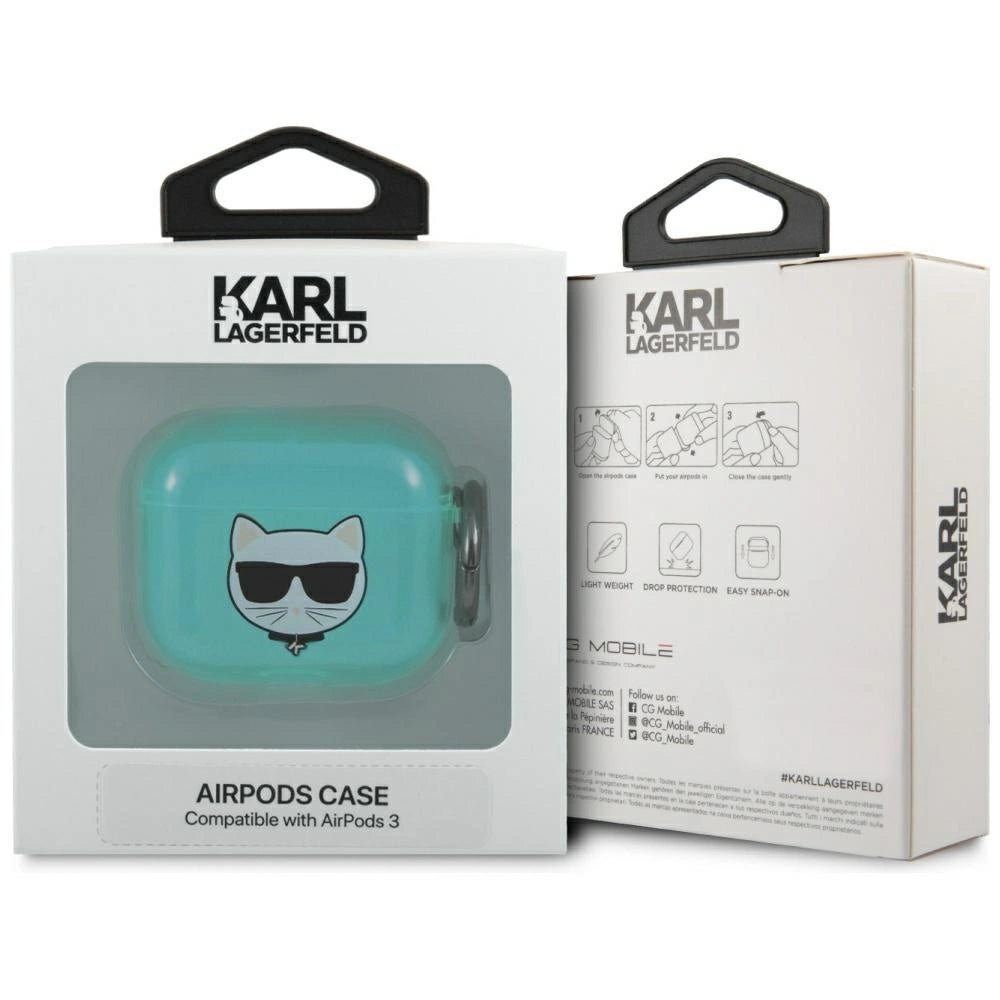 Karl Lagerfeld KLA3UCHFL AirPods 3 cover Niebieski/blå Choupette