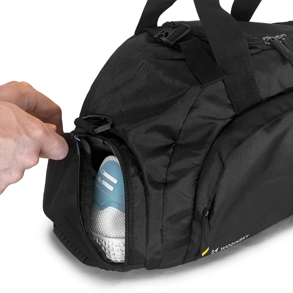 Wozinsky Travel Sports Bag Bag Bag Bag Hand Luggage Bag 40x20x25 cm for Airplane Black (WSB-B01)