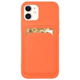 Kortkasse Silicone Wallet Wallet med kort slot Dokumenter til iPhone 12 Pro Max Orange