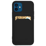 Kortkasse Silicone Wallet Wallet Med Kort Slot Dokumenter Til Samsung Galaxy A42 5G Sort