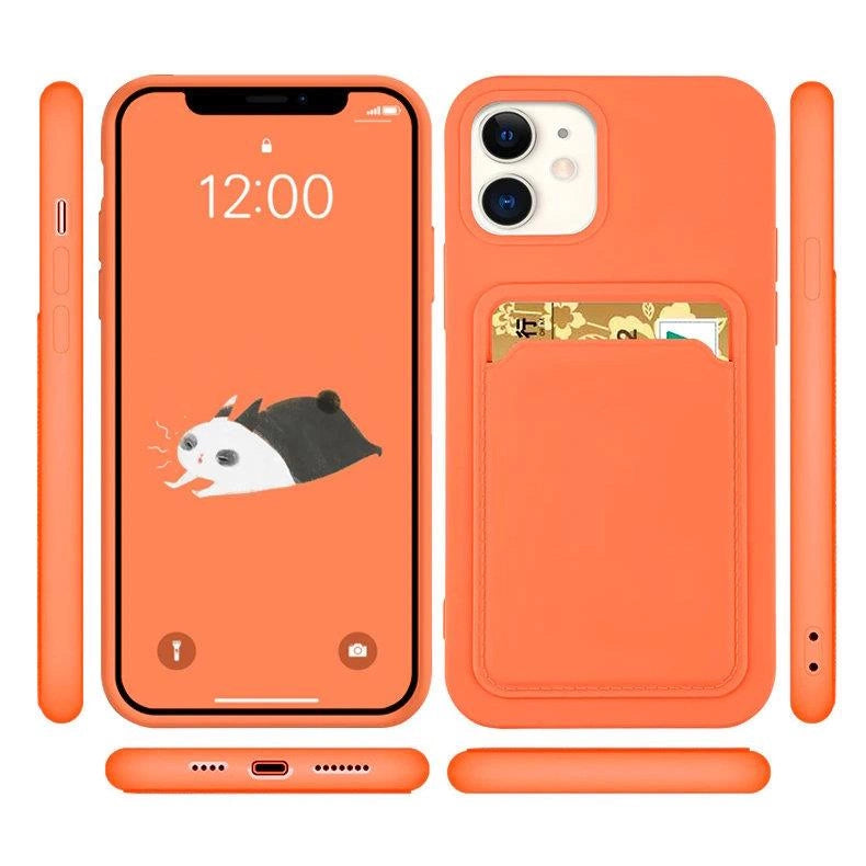 Card Case Silicone Wallet Case med kort slot Dokumenter til Samsung Galaxy S21 Ultra 5G Burgundy