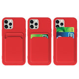 Card Case Silicone Wallet Case med kortflade Dokumenter til Xiaomi Redmi Note 10 / Redmi Note 10S Red