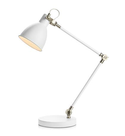 Markslöjd House hvid/stål skrivebordslampe