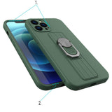 Ring Case silikonhylster med fingerhåndtag og stativ til iPhone 13 Pro rød