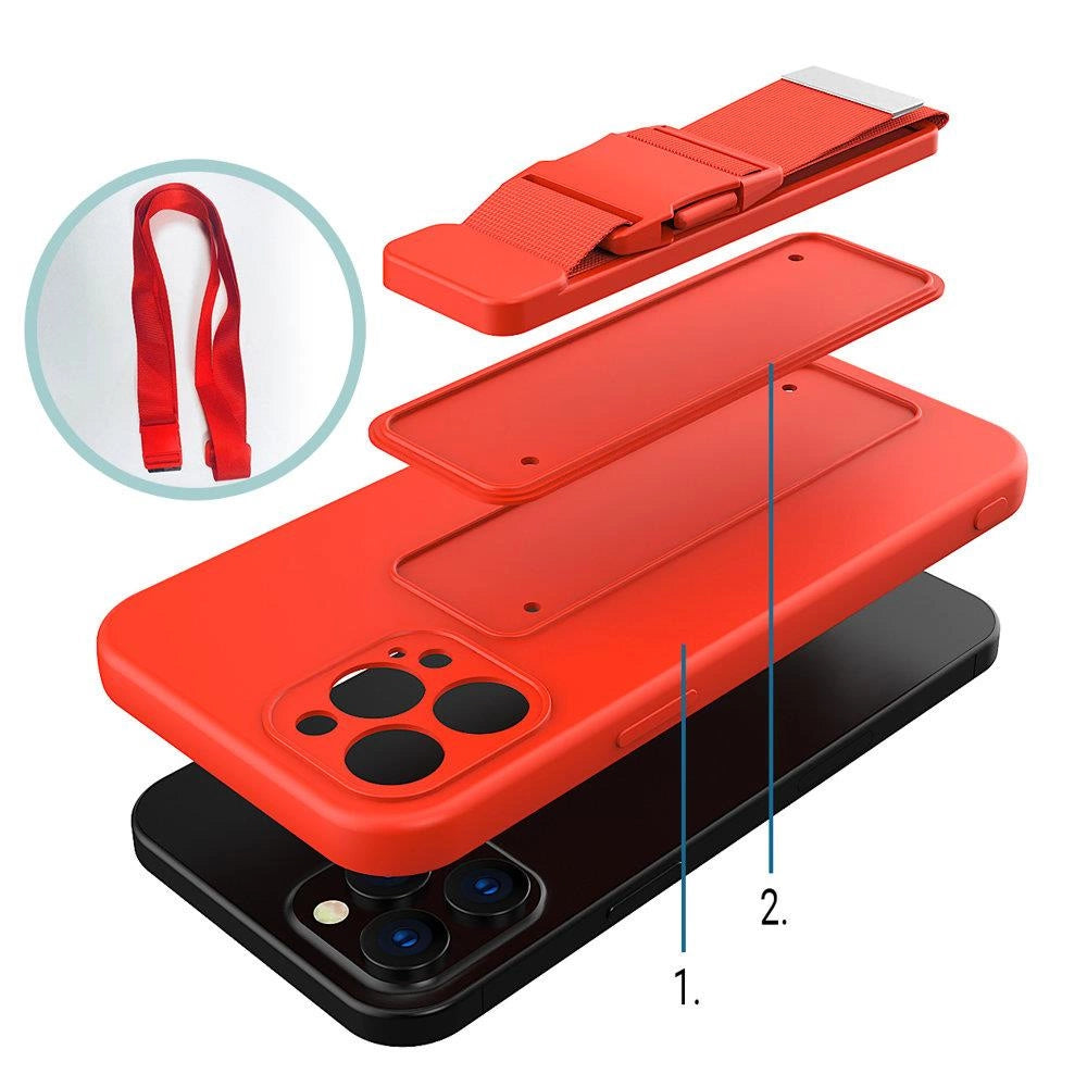 Rope case Gel case med en kæde lanyard taske iPhone 11 Pro Max lyserød lanyard