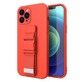 Rope case gel case med en kæde lanyard taske lanyard iPhone 12 Pro rød