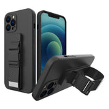 Rope case gel case med kæde lanyard taske lanyard iPhone 12 Pro Max sort