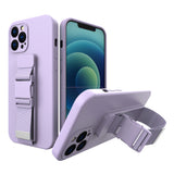 Rope case Gel case med en kæde lanyard taske lanyard iPhone 12 Pro Max lilla