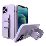 Rope case Gel case med en kæde lanyard taske lanyard iPhone 12 Pro Max lilla