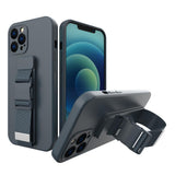 Rope case gel case med en lanyard kæde taske lanyard Samsung Galaxy A42 5G marineblå