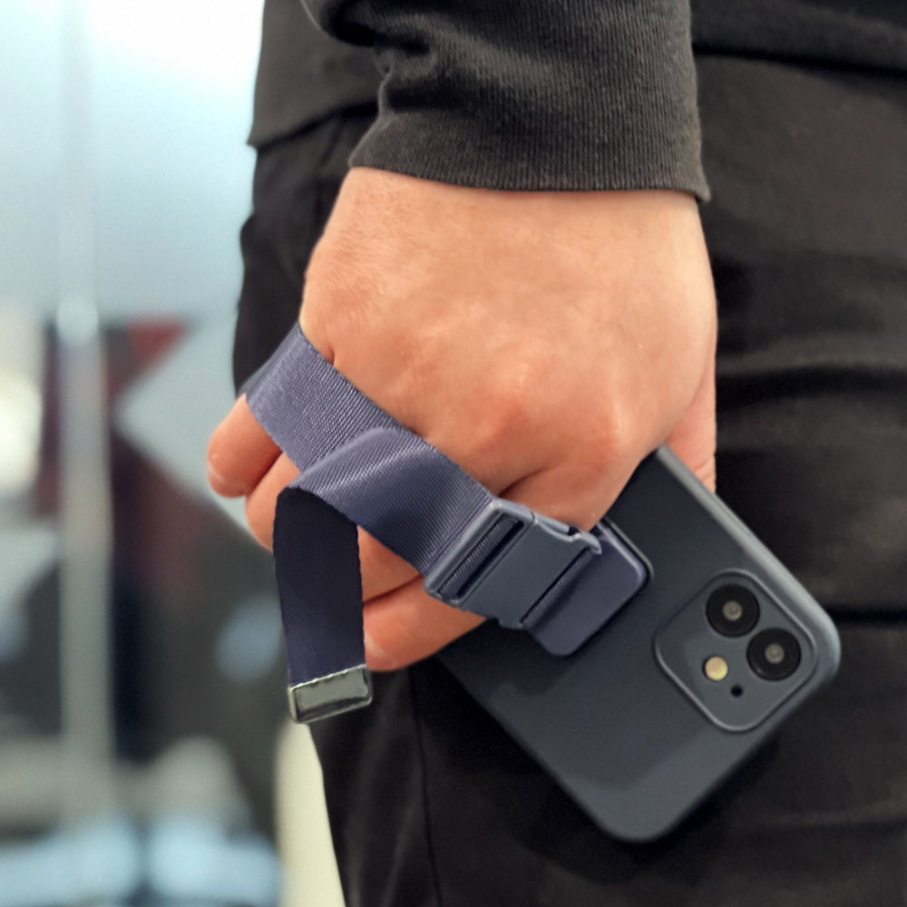 Rope case gel case med en lanyard kæde taske lanyard Samsung Galaxy A42 5G marineblå
