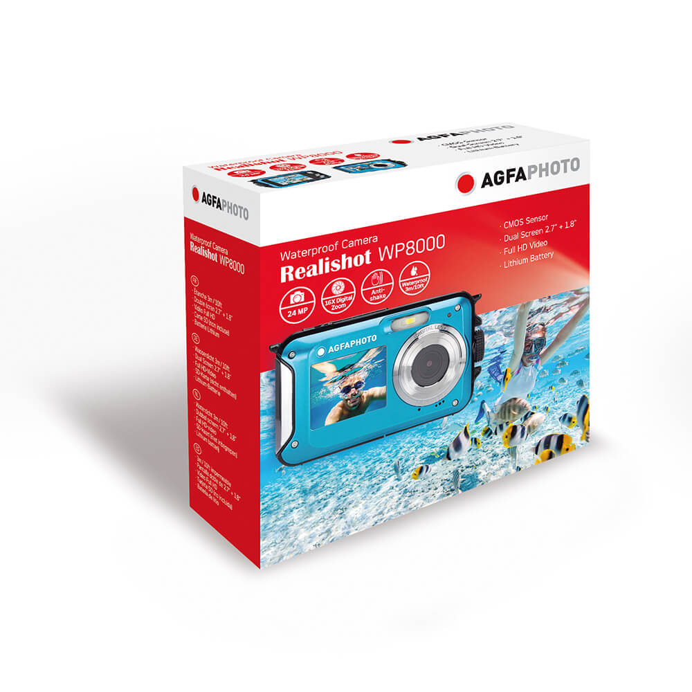 Agfaphoto Digital Camera Wp8000 Cmos Wp 24 Mp Blue Full Hd