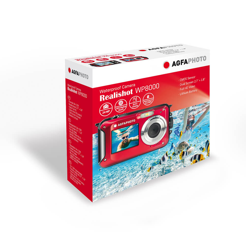 Agfaphoto Digital Camera Wp8000 Cmos Wp 24 Mp Red Full Hd
